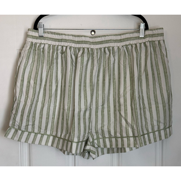 Princess Polly Striped Pajama Shorts Set Size 16 Green and White - Picture 6 of 11